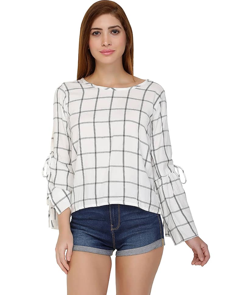 Chimpaaanzee Women's Viscose Regular Top ( White )
