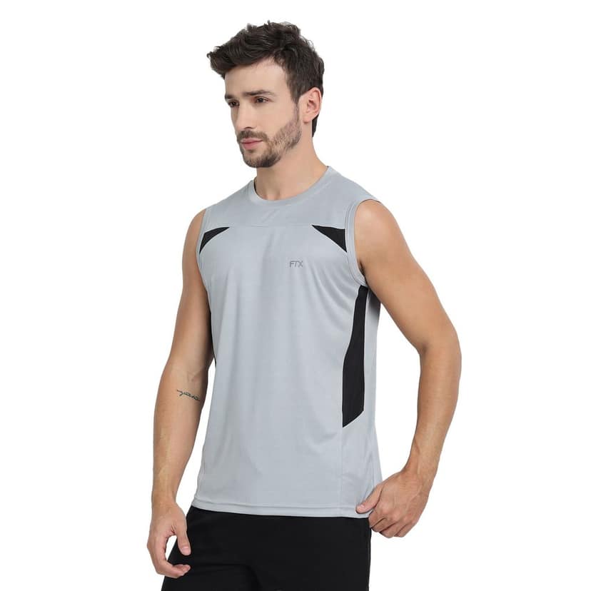FTX Men Colorblock Round Neck Sleeveless Tshirt view 4