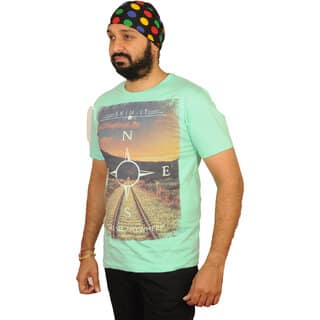 Moonlite Agency Mens Multicolor Printed Cotton Lycra Round Neck T-Shirt