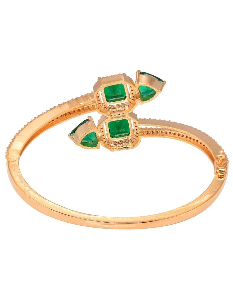 Gold plated Green AD studded handcrafted stylish Bracelet for Women & Girls view 5
