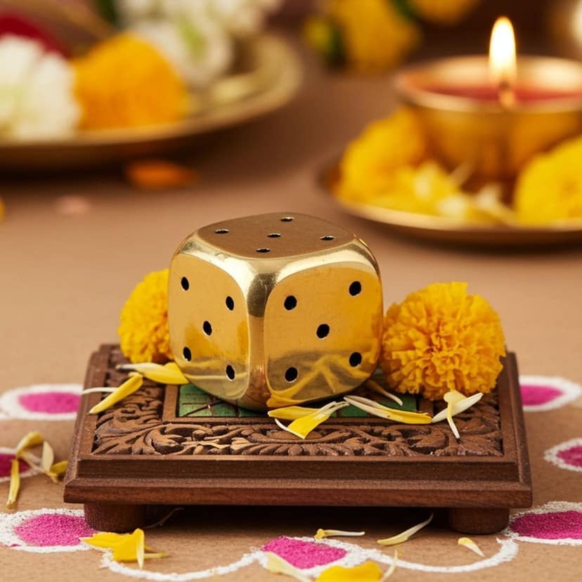 Brass Decorative Pasa, Dice (FMAS373 C) view 2