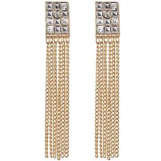 Chains Dangler Square Crystal Earings for Girls Alloy Material Earrings for Women's Fashion Jewellery for Party