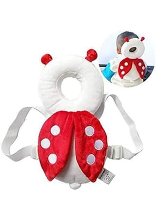 Cute Ladybug Baby Head Protection Pad Backpack, Breathable Toddler Head cushion