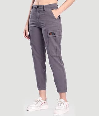 Bene Kleed Women Cotton Cargos Trousers ( Grey )