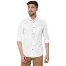 Mufti White Slim Fit Casual Shirt
