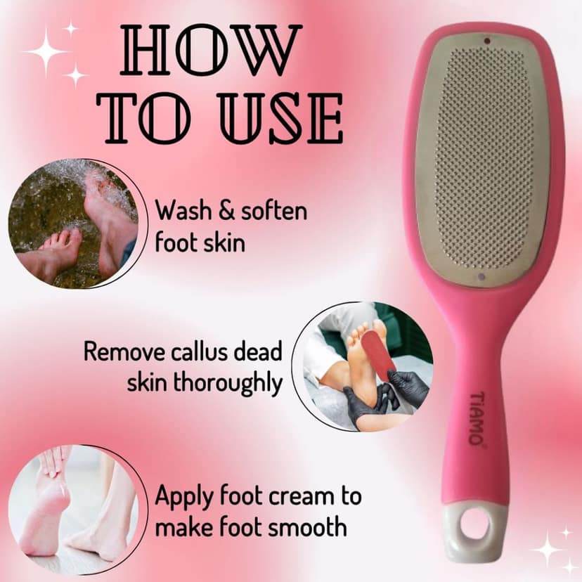 Oval Leg, Heel and Foot Scrubber for Dead Skin |Callus Remover | Pedicure Special Tool/Specially For Cracked Feet in pink view 4
