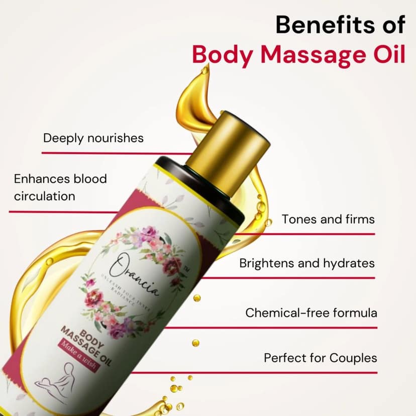 Orancia Body Massage Oil with Sandalwood Extract | Almond and Jojoba Oil | Soothes Aches and Pains | Suitable for All Skin Types | 200ml view 5