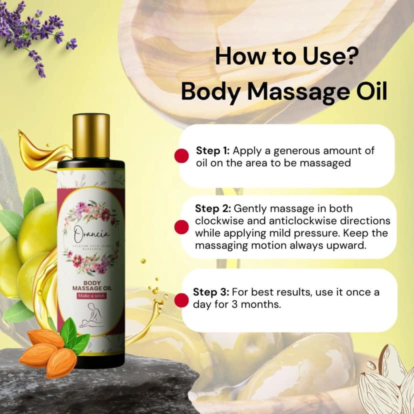 Orancia Body Massage Oil with Sandalwood Extract | Almond and Jojoba Oil | Soothes Aches and Pains | Suitable for All Skin Types | 200ml view 6