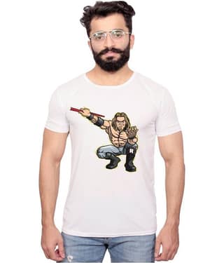 Nityanand Enterprises White Cotton Blend T-Shirt
