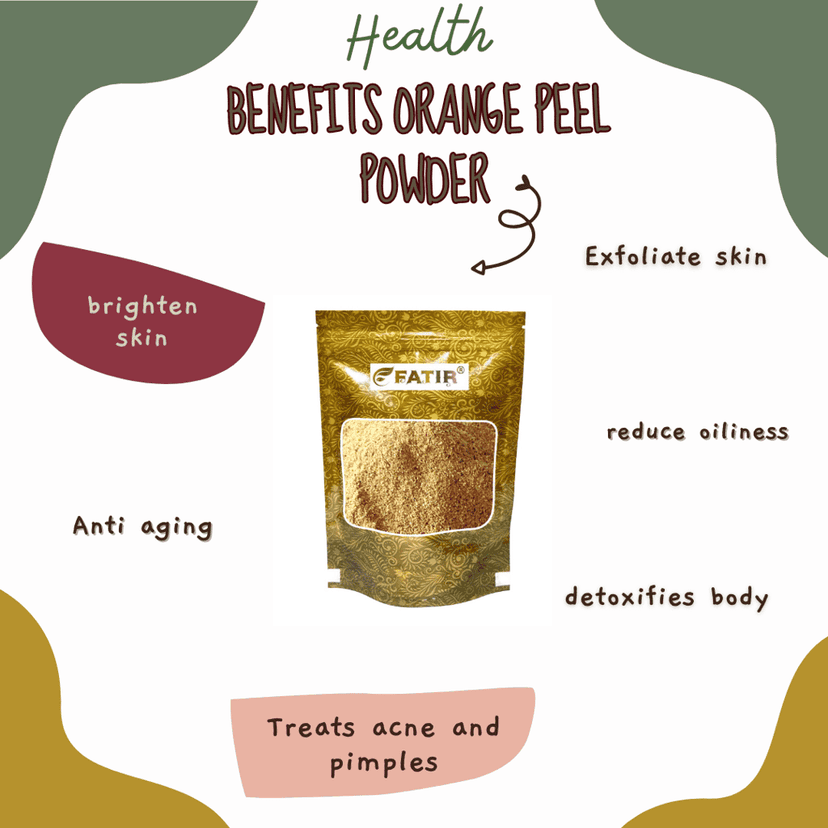 FATIR Orange Peel Powder For Skin and Face (200 Grams) | No Chemical, No preservative | Help in Tan Removal, Face cleansing and make skin glowing view 3