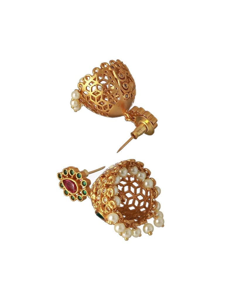Gold plated Zircon Studded Peacock Motif Choker Jewellery Set view 3