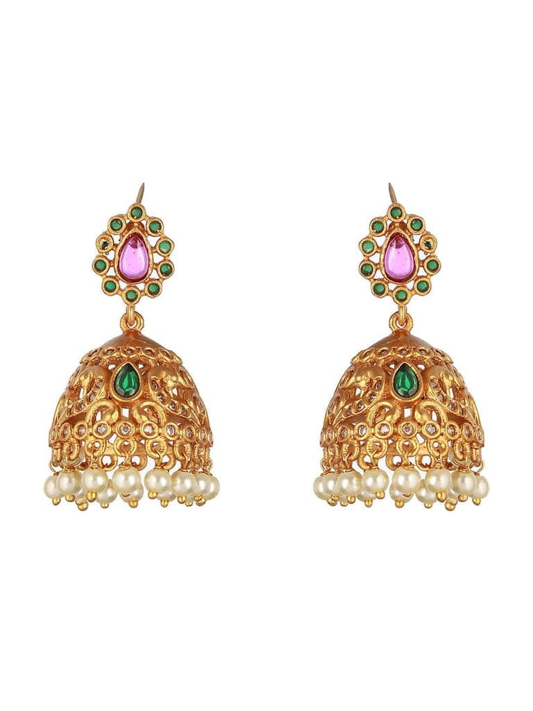 Gold plated Zircon Studded Peacock Motif Choker Jewellery Set view 6