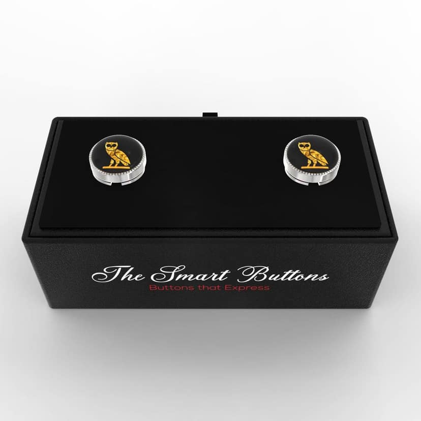The Smart Buttons - Shirt Button Cover Cufflinks for Men - OVO Drake Style view 3