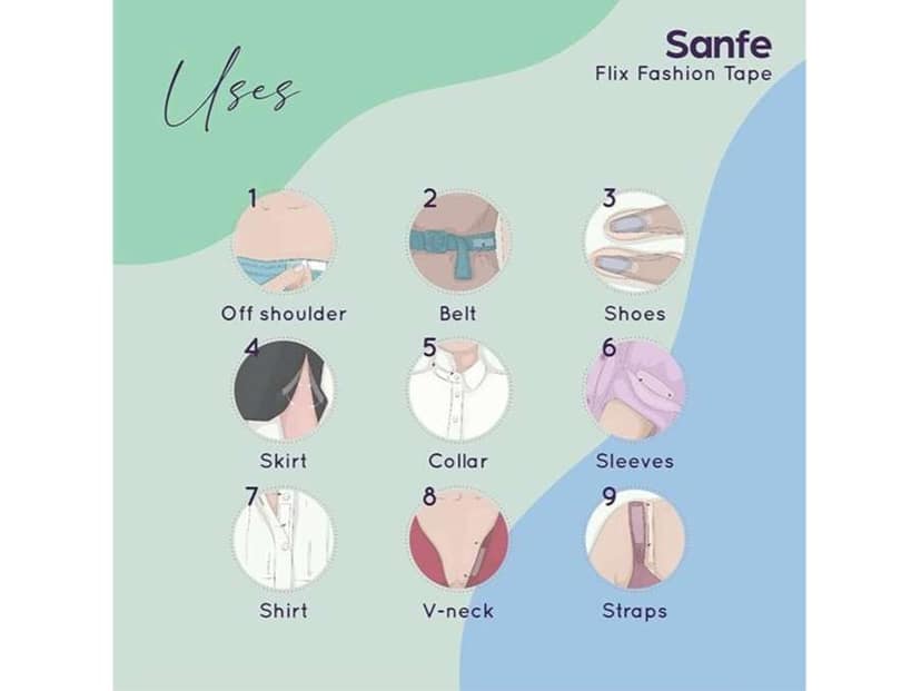 Sanfe Flix Fashion Tape, Fabric Tape & Body Tape, 36 piece Double sided fashion tape, Backless support, Fabric friendly Adhesive view 3