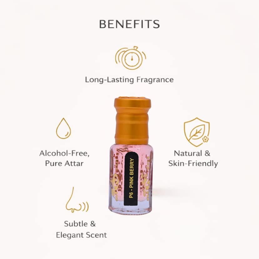 alnaqi fragrances Pink Berry Attar Perfume Oil | Unisex Arabian Attar | Alcohol-Free Roll-On | Sweet Berry, Floral & Soft Musk Notes | Long-Lasting Concentrated Arabic Perfume Oil view 4