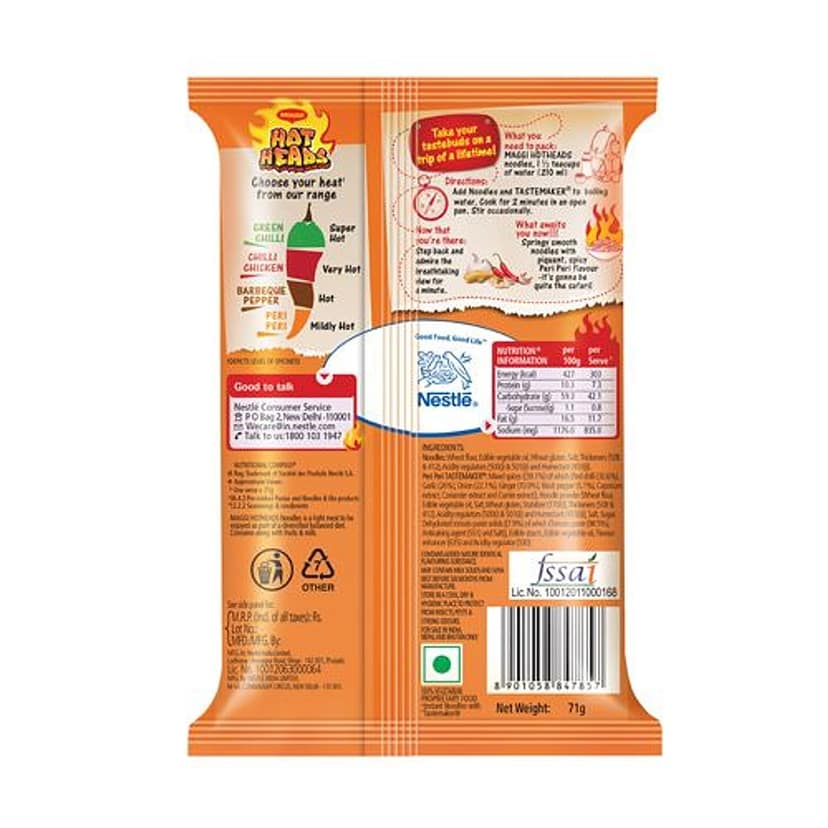 Maggi Hotheads Noodles - Peri Peri, 71 G view 2