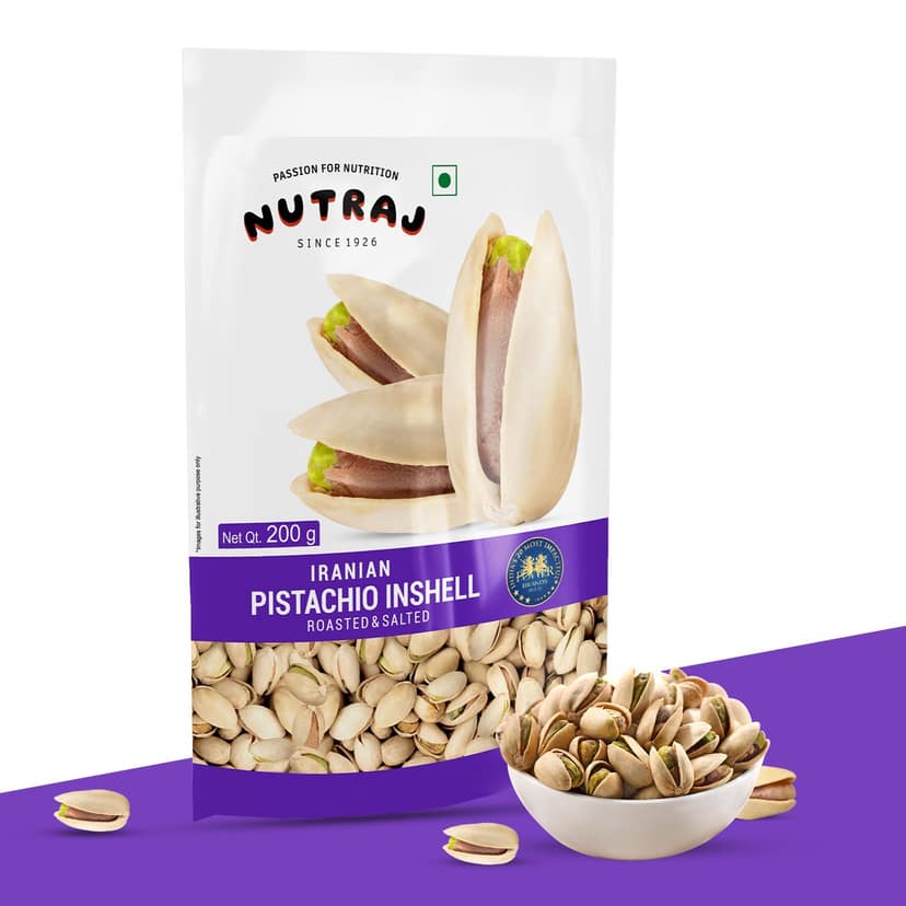 Nutraj Iranian Roasted & Salted Pistachios Inshell (Pista) 200gm