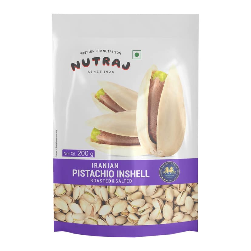 Nutraj Iranian Roasted & Salted Pistachios Inshell (Pista) 200gm view 2
