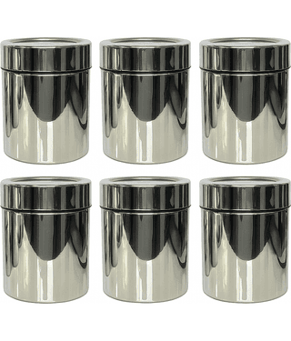 STEEPLE Steel Silver Spice Container ( Set of 6 )
