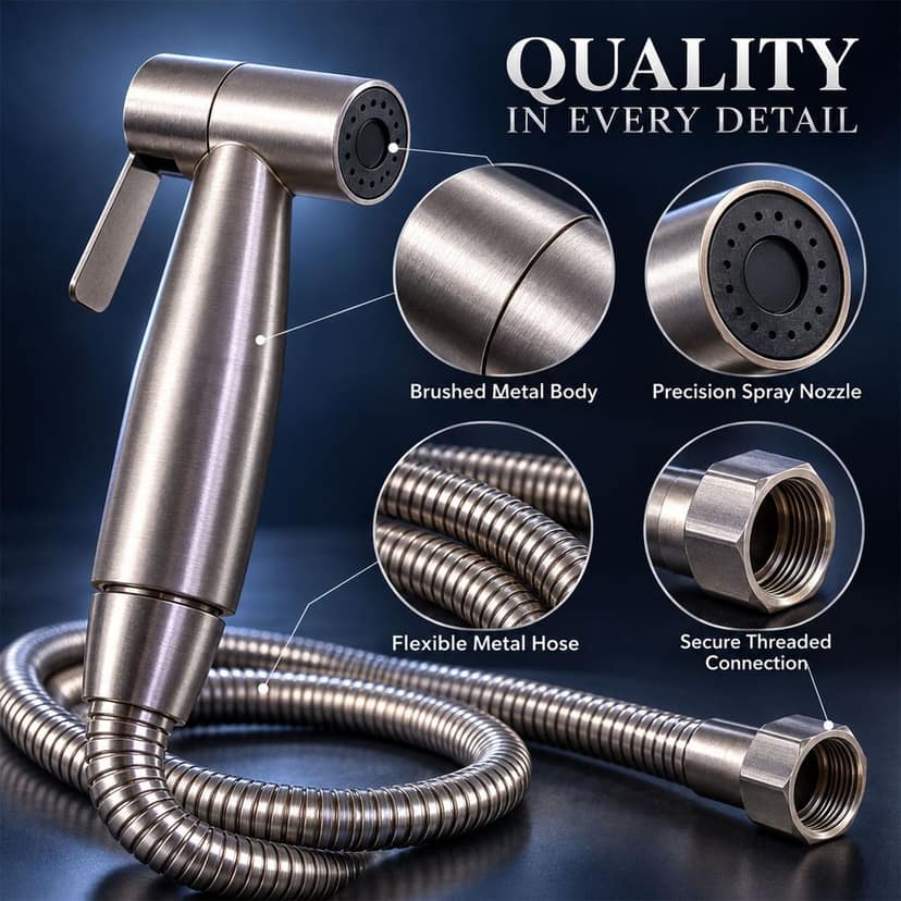 Handheld Health Faucet Toilet Jet Spray with Hose and Wall Holder (1 Set) view 2