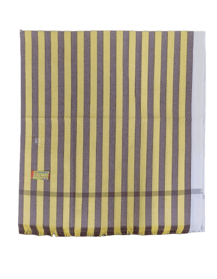 SRINIVASA Cotton Towel with Checks - White and Brown view 3