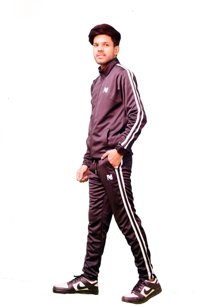 NVA Men's Gym, Yoga, Sports, Running Active Wear Regular Fit Color Block Tracksuit Set With Zipper Pockets view 3