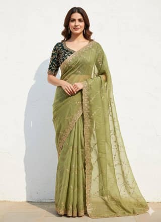 Star Georgette Saree with Sequence Work