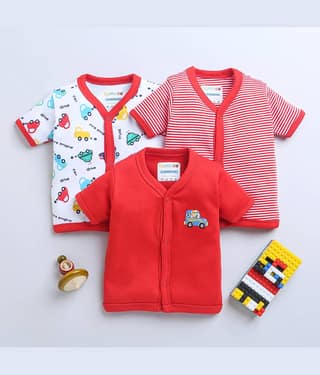 BUMZEE Pack of 3 Baby Boys Cotton T-Shirt ( White )
