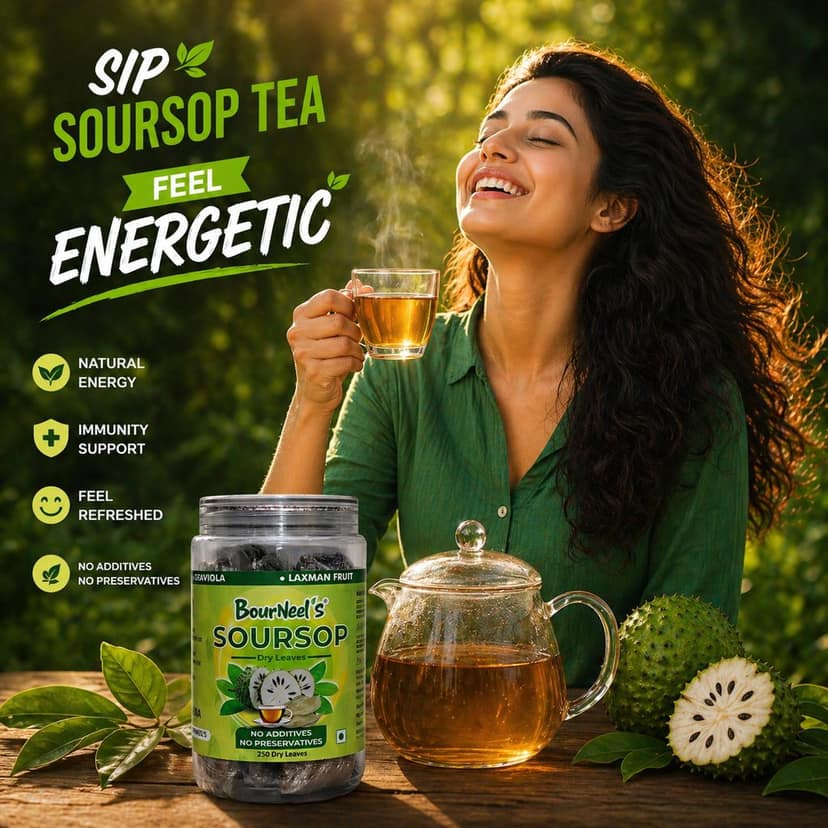 BourNeel's® Soursop Dry Leaves, 250 Loose Leaves |No Preservatives | Healthy Graviola Laxman Phal Dry Leaves | High Vitamin C |Soursop Kadha Tea | view 6
