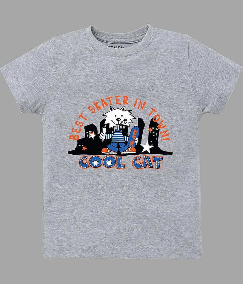 ETCHED DESIGN Pack of 1 Boys Cotton T-Shirt ( Multicolor ) view 5