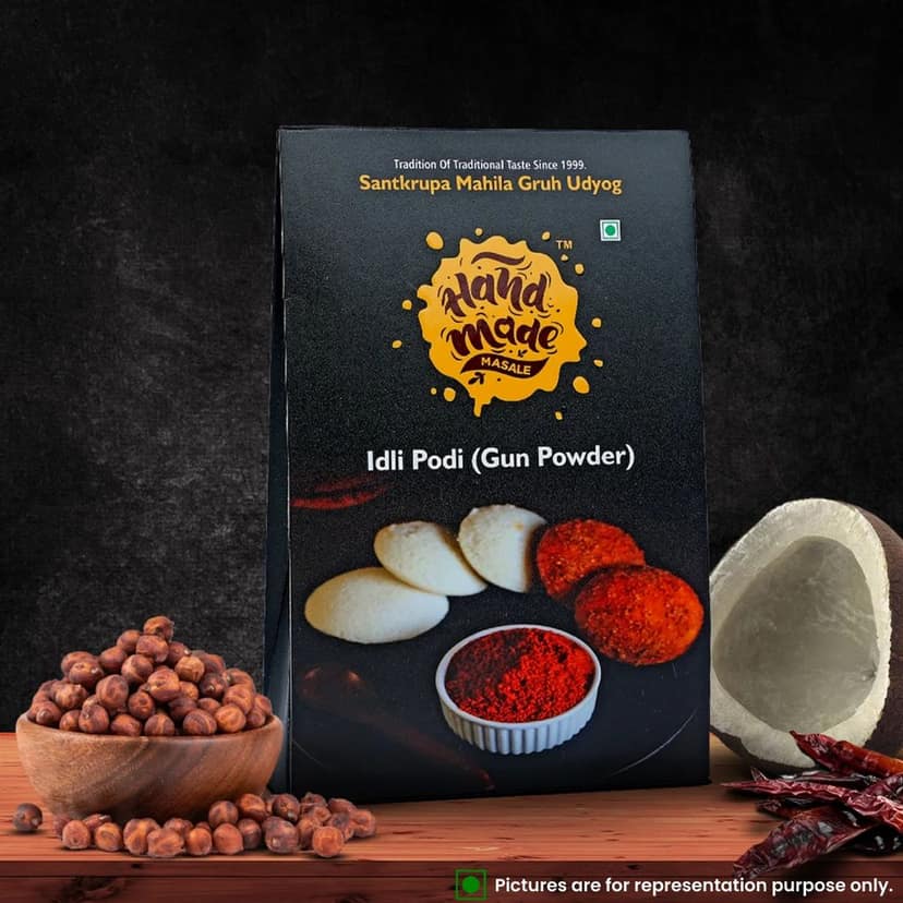 Handmade Masale Idli Podi (Gun Powder) - 100% Natural & Authentic South Indian Spice Blend for Idlis, Dosas, Uttapams & More view 3