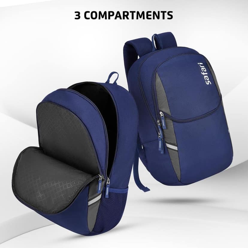 Nudge Laptop Backpack for men & women, school bag for boys and girls, college bag, office bag, travel bag, 3 compartments, Bottle holder, Front pocket, Color Blue view 2