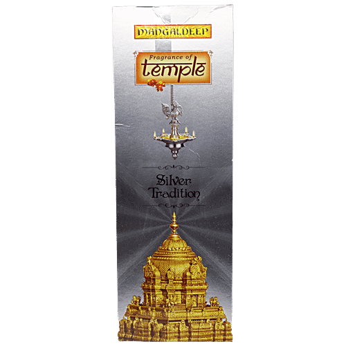 Mangaldeep Temple Diya Silver Tradition Agarbatti Sticks, 50 pcs