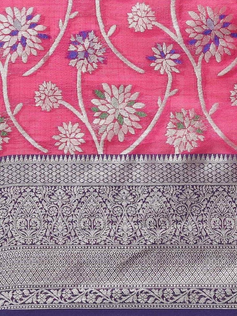 Women's Brocade Soft Silk Zari Woven Saree With Unstiched Blouse Piece view 3