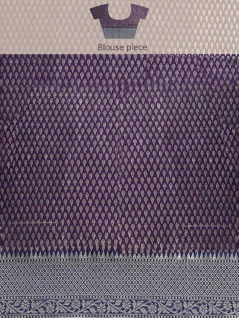 Women's Brocade Soft Silk Zari Woven Saree With Unstiched Blouse Piece view 7
