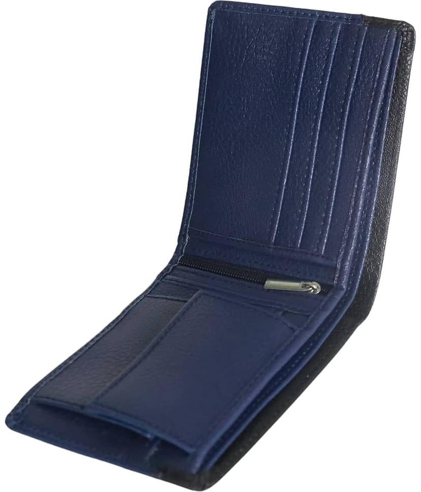 STRONG HORNS PU Striped Men's Regular Wallet With 7 Slots For Card ( Blue , Pack of 1 ) view 2