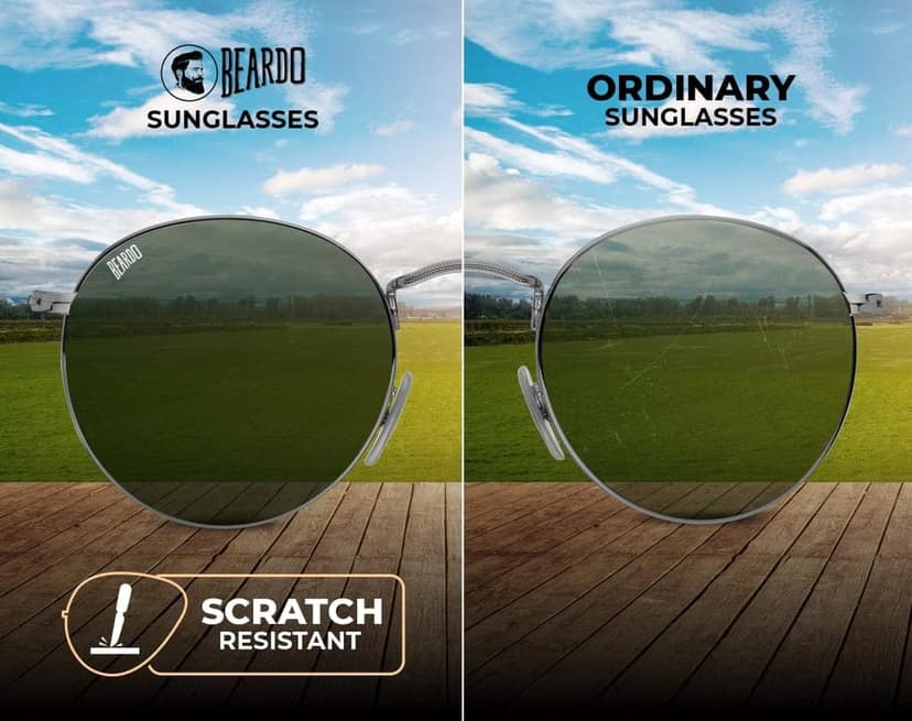Beardo Mobster Sunglasses-Gun Metal UV-Pro view 4