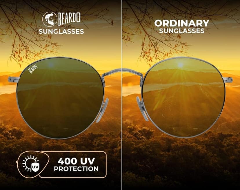 Beardo Mobster Sunglasses-Gun Metal UV-Pro view 5