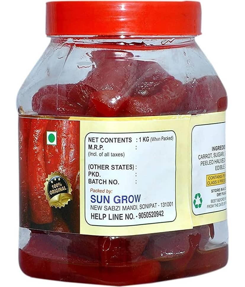 Sun Grow Home Made, Delicious Organic Carrot Murabba, Palm Good for Blood Circulation Pickle 1 kg view 2