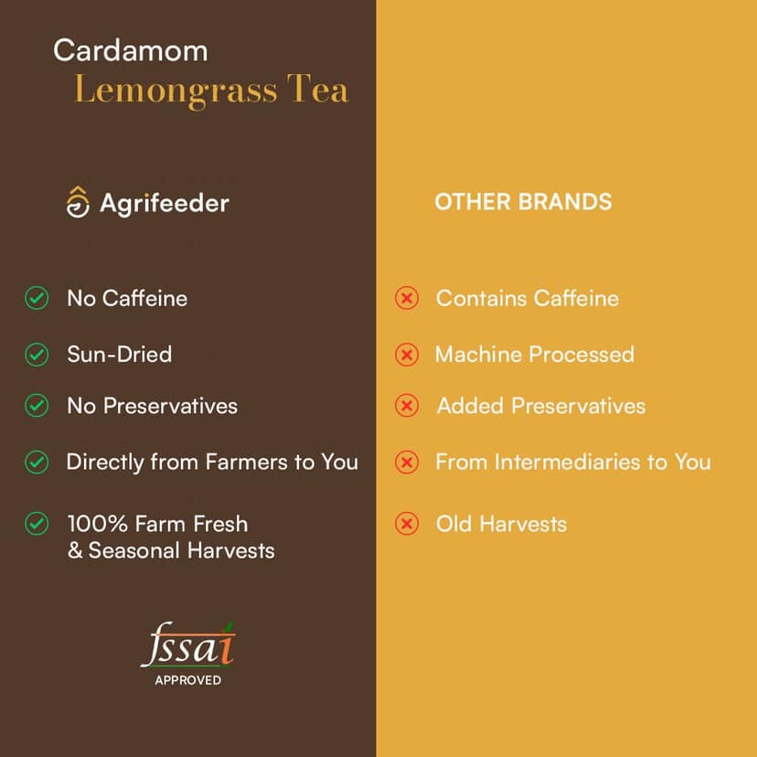 Agrifeeder Lemongrass Herbal Brew - Cardamom Flavour 50gm Pouch view 3