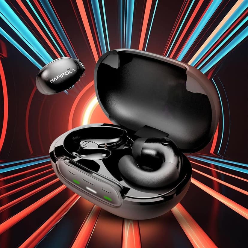 HAPIPOLA Leech Ear Buds Clip On Earbuds Open Ear Headphones Bone Conduction Earbuds OWS view 3