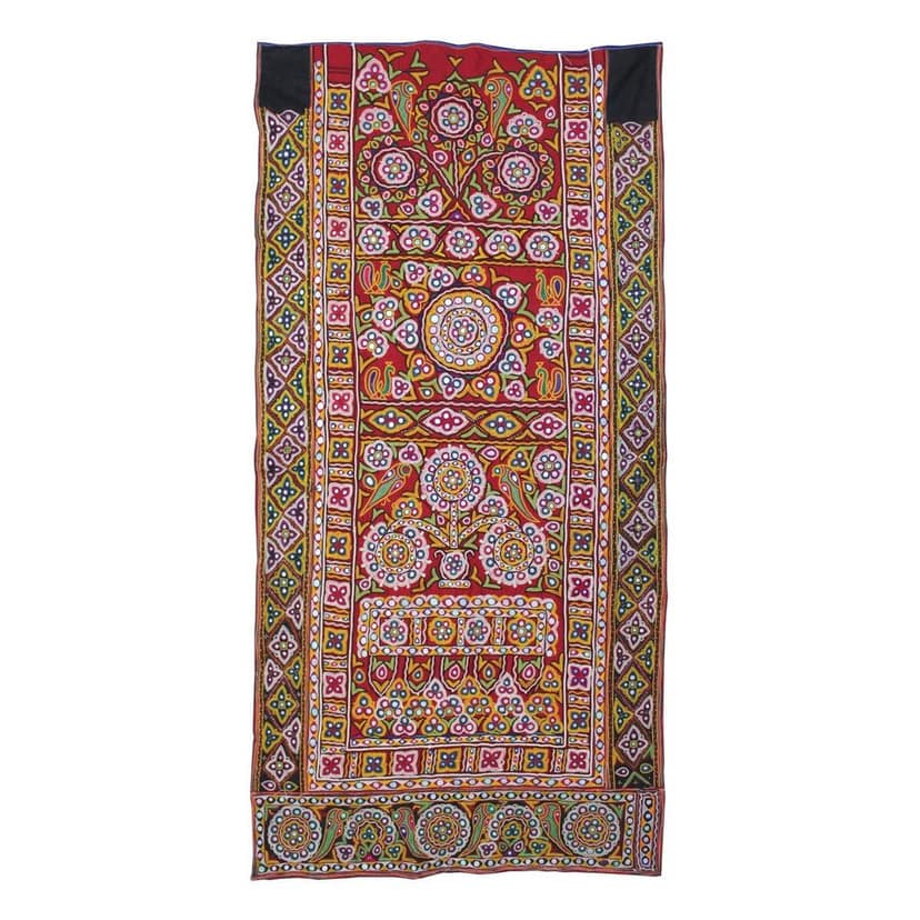 Garvi Gurjari (A Gujarat Govt Enterprise Multicolor Hand Embroidered Wall Hanging With Mirror Work(GGCEWH37)