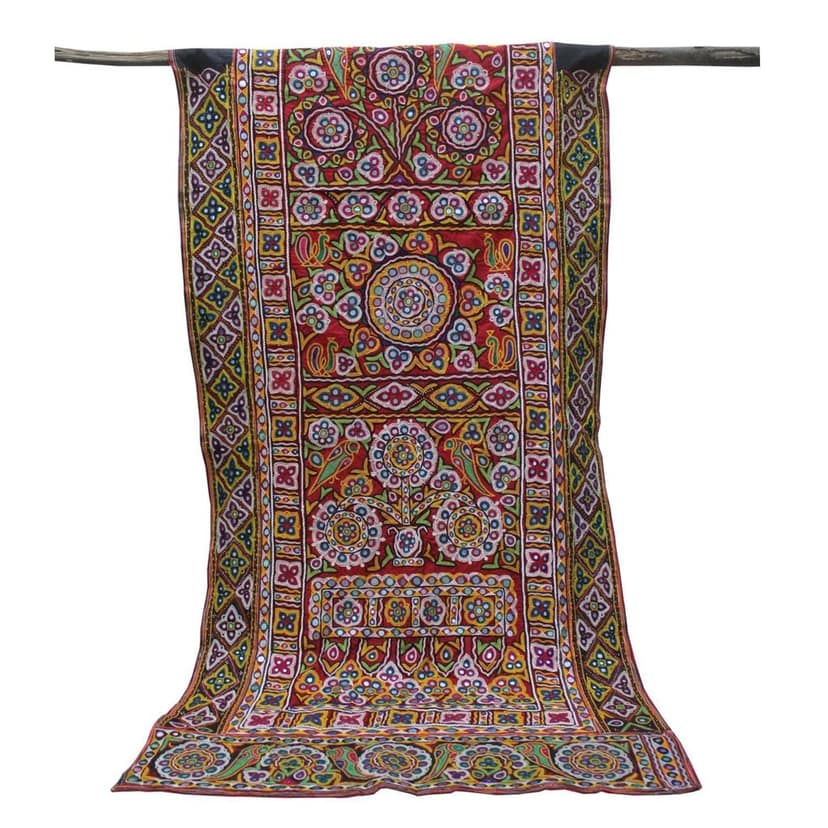 Garvi Gurjari (A Gujarat Govt Enterprise Multicolor Hand Embroidered Wall Hanging With Mirror Work(GGCEWH37) view 2