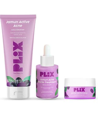 Plix Jamun active acne serum 30ml Jamun facewash 100ml & Jamun moisturizer 50 g combo(Pack of 3)