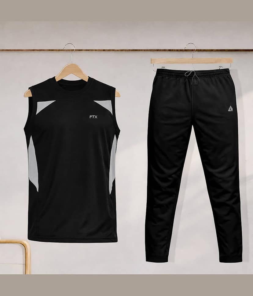 FTX Black Polyester Regular Fit Men's Tracksuit ( Pack of 1 )