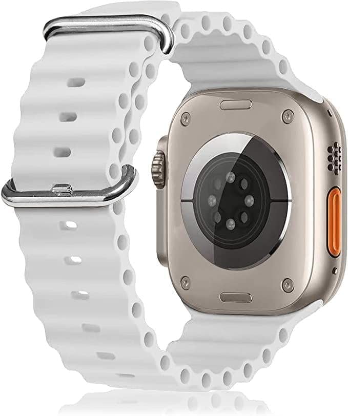Exelent Flexible Silicone Ocean Sport Bands Compatible With Watch For Men Women White 38 MM 40 MM 41 MM view 2