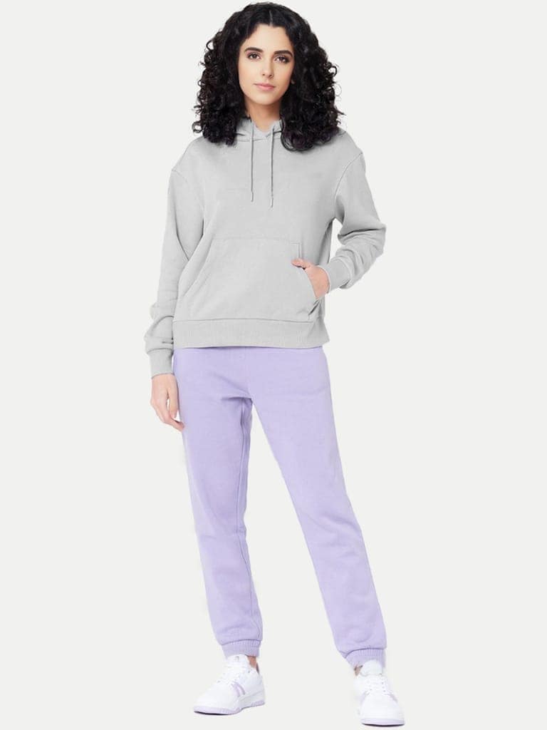 Womens Lilac Solid Joggers view 4