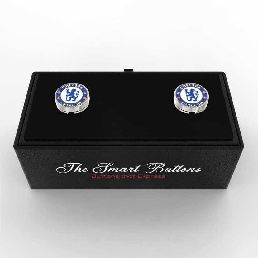 The Smart Buttons - Shirt Button Cover Cufflinks for Men - Chelsea FC Style view 3