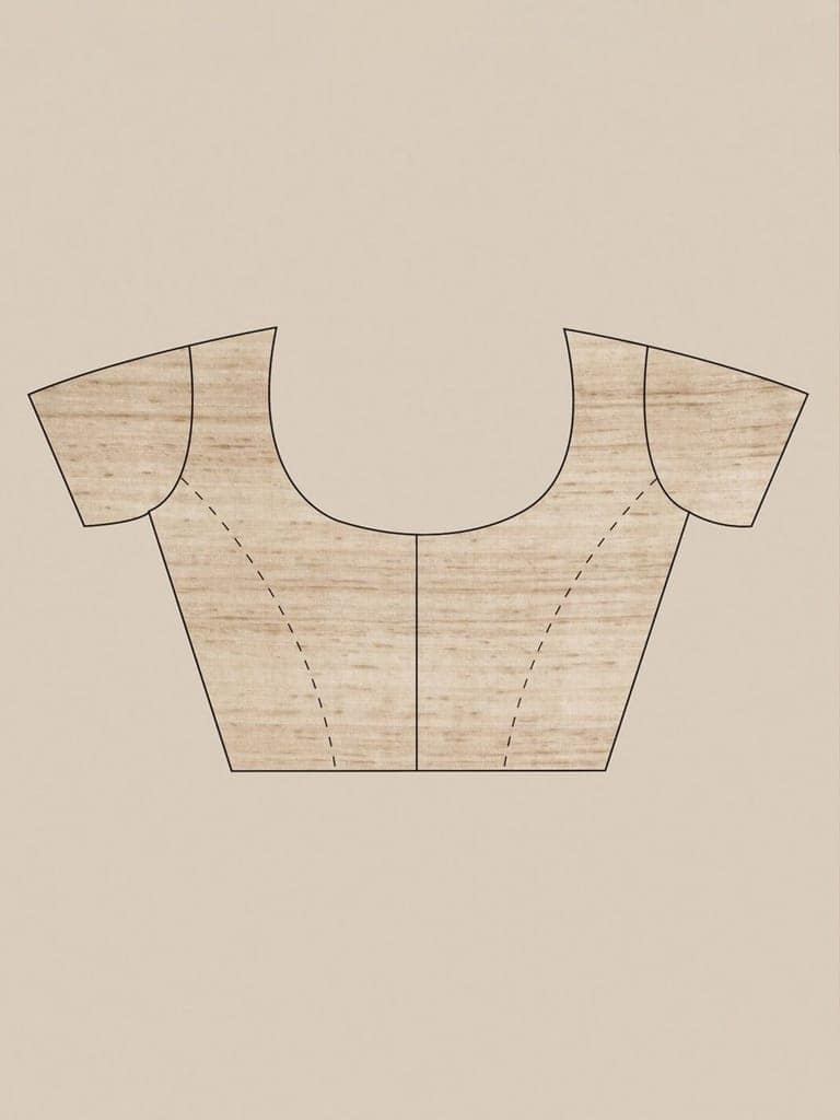 Off-White Linen Saree With Woven Design view 5
