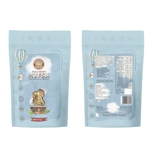 Organic Nation 25gm Muesli with Figs & Honey | Nutritious Breakfast Bliss | Premium Organic Muesli | Figs & Honey Muesli Delight | Healthy and Delicious Muesli 300g view 4